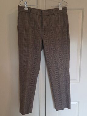 Banana Republic Brown Plaid Cropped Dress Pants